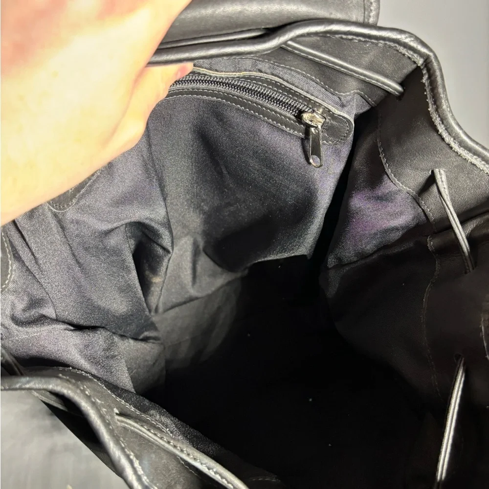 Coach Vintage Bag Unisex Leather Backpack Rucksack Book Bag Black 0529 XL - Picture 7 of 7